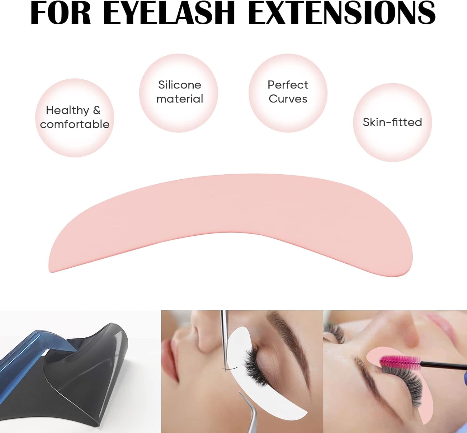 Libeauty 3 Pairs Reusable Eyelash Extension Eyepad Eyelash Lift/Tint Under Eye Gel Pad Patch Kit Soft Skin