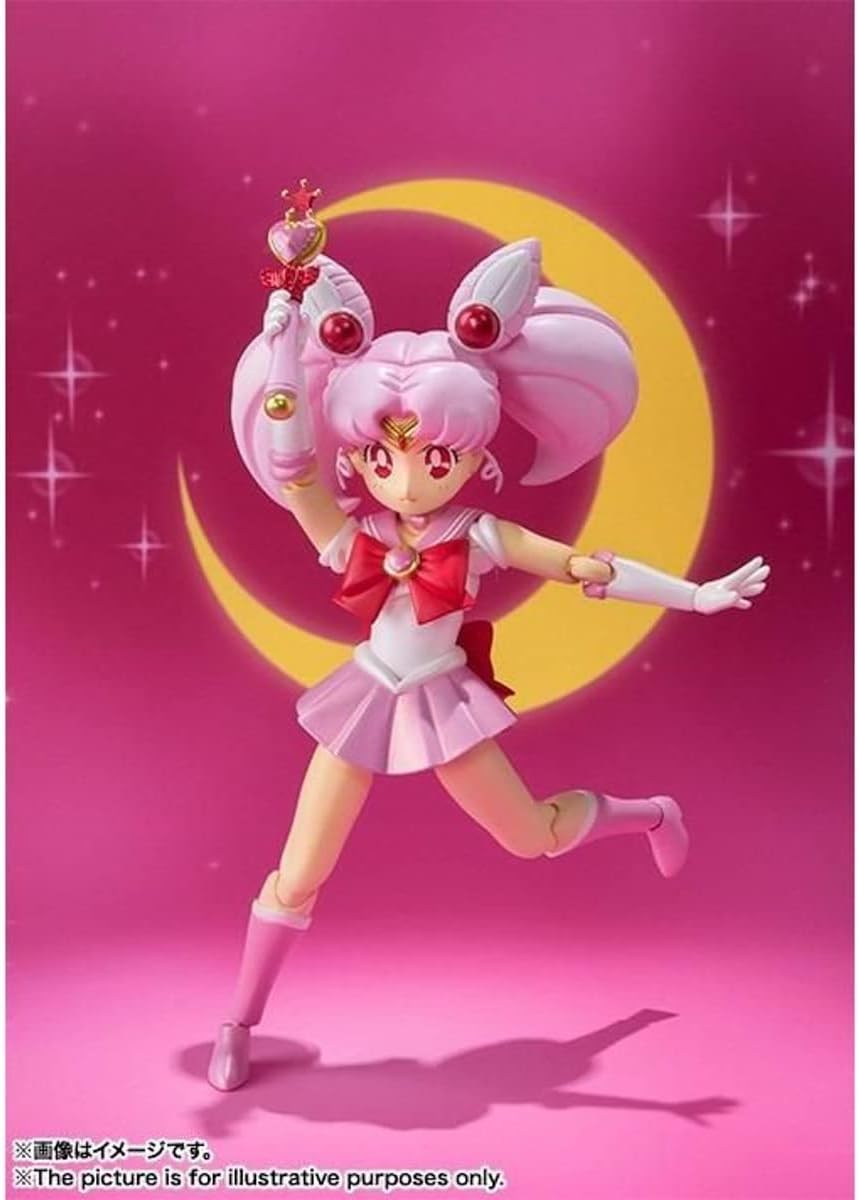 S.H. Figuarts BAS62983 Sailor Moon Sailor Chibi Moon Animation Color Edition, Approx. 5.5 inches (140 mm), ABS & PVC, Pre-painted Action Figure