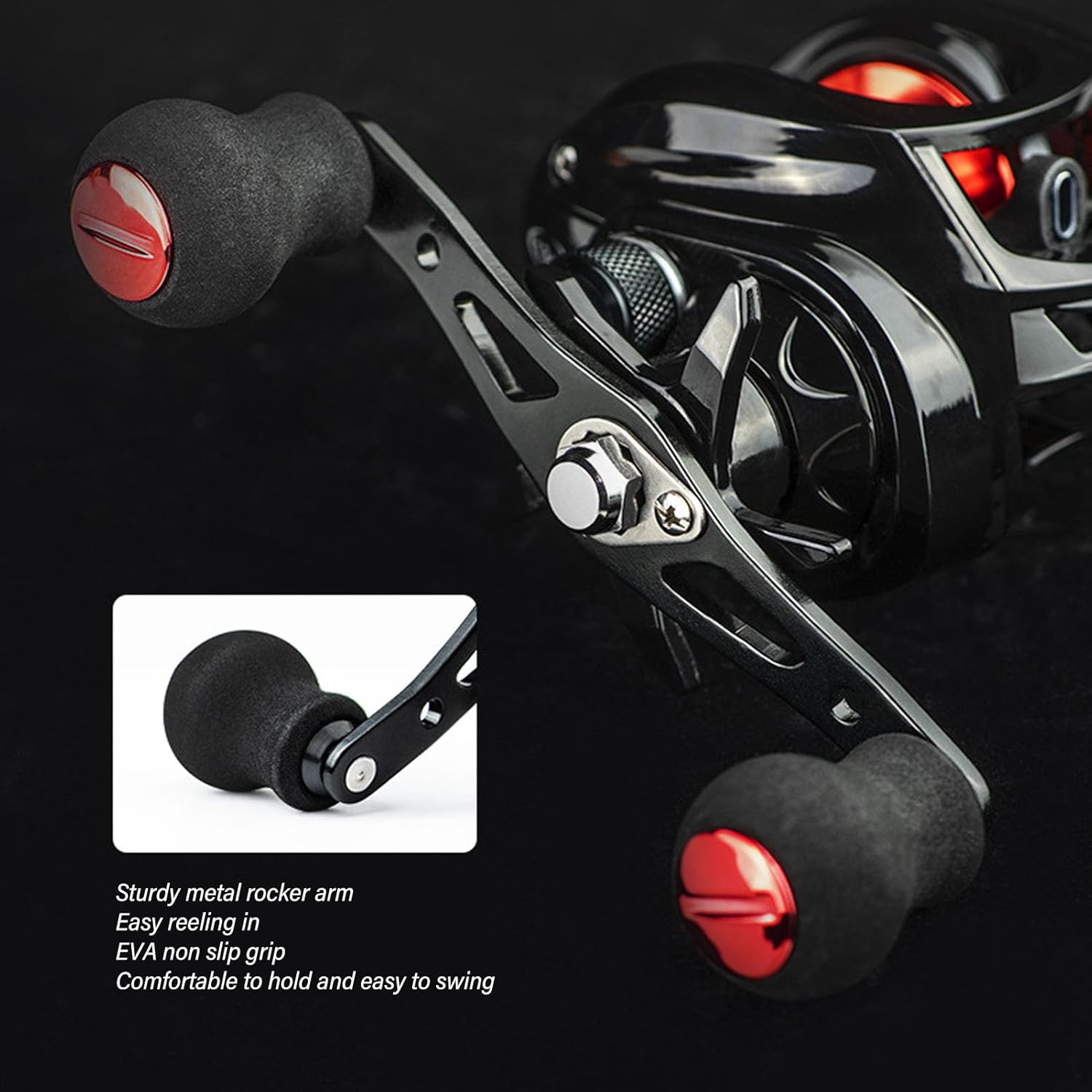 Fishing Reel, Anti-Rust, 7.2, 1 Gear Ratio, Easy Operation, Lightweight, Right Handle, 22.8 lbs (10 kg), Load Capacity, Saltwater / Freshwater Reel, Explosion Prevention, Line, Casting Fishing, Ice