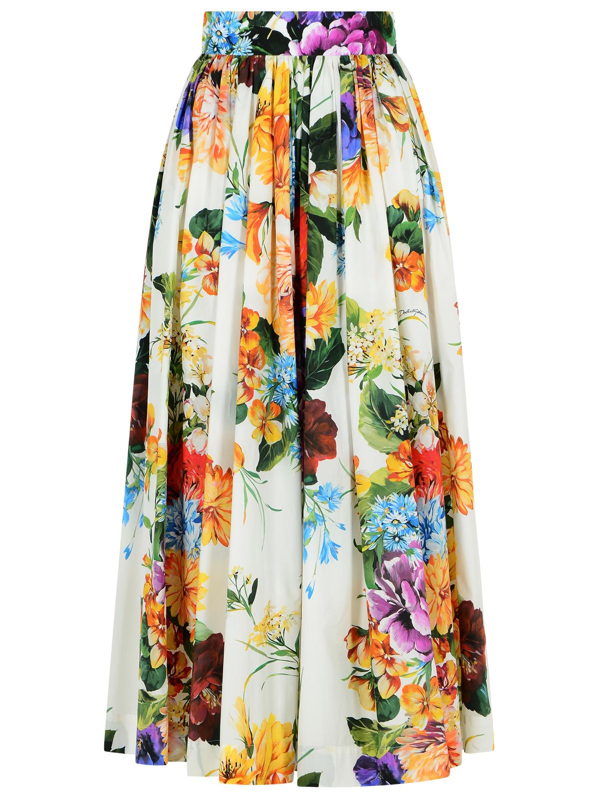 Dolce  Gabbana Dolce＆Gabbana 'Fiorata'マルチカラーコットンスカート - Image 3