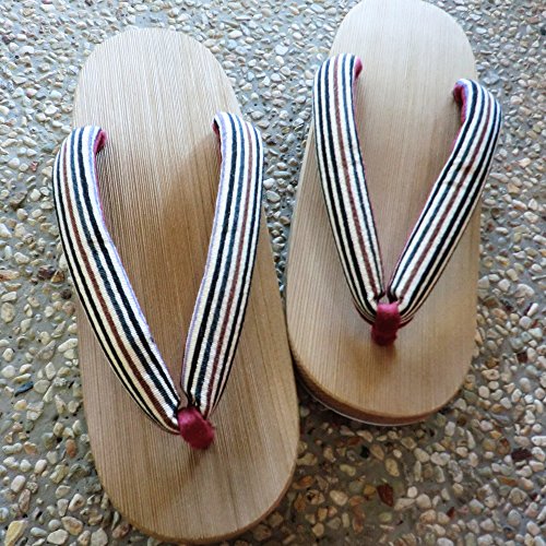 300 Years of Tradition Connected by Craftsmen Kiso Geta, Women's, Striped Pattern, Traditional Crafts, Made in Japan