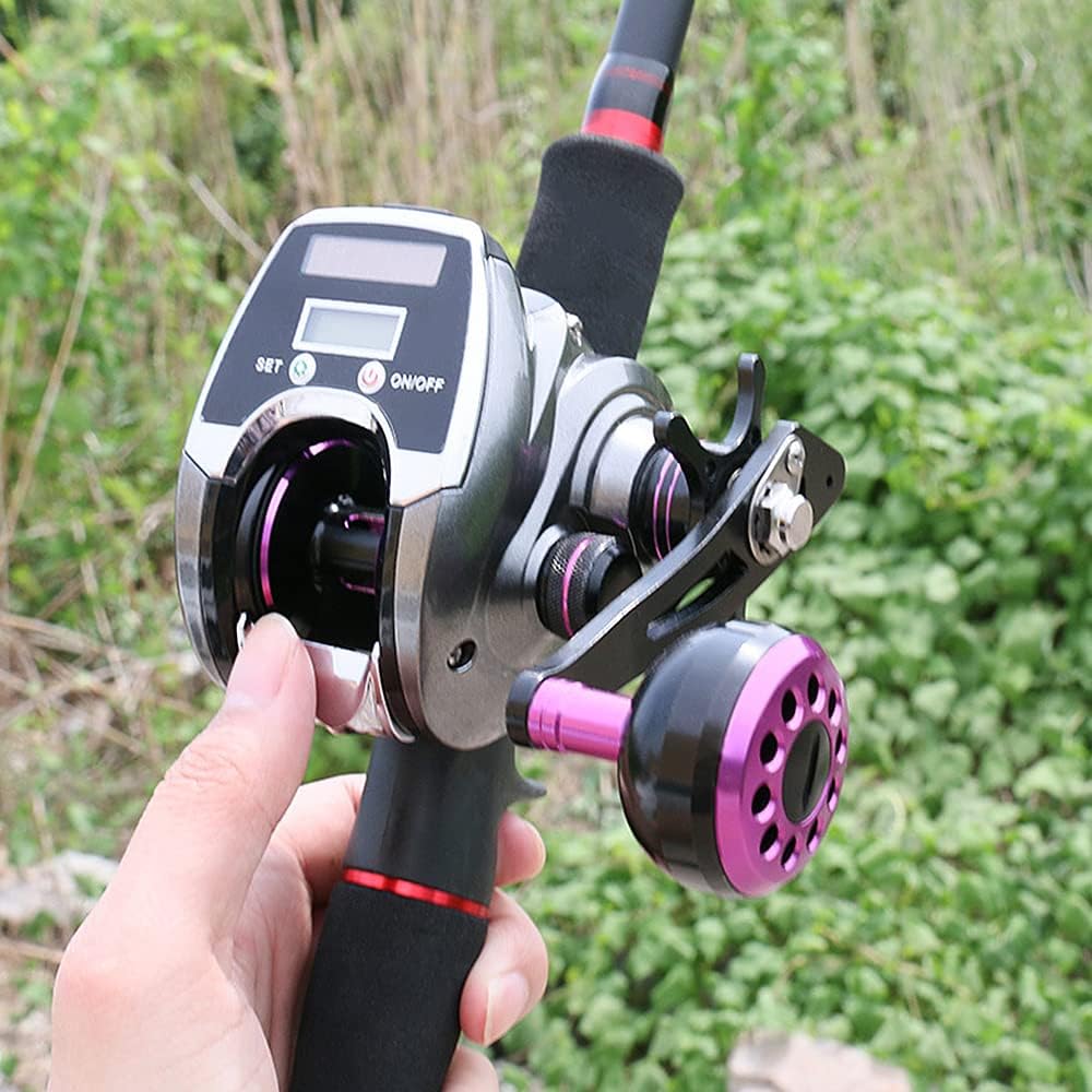 Bait Reel, 6+1BB 8.0:1 Ratio Digital Display Baitcasting Reel with Solar Charging System High Speed Fishing Reel with Line Counter