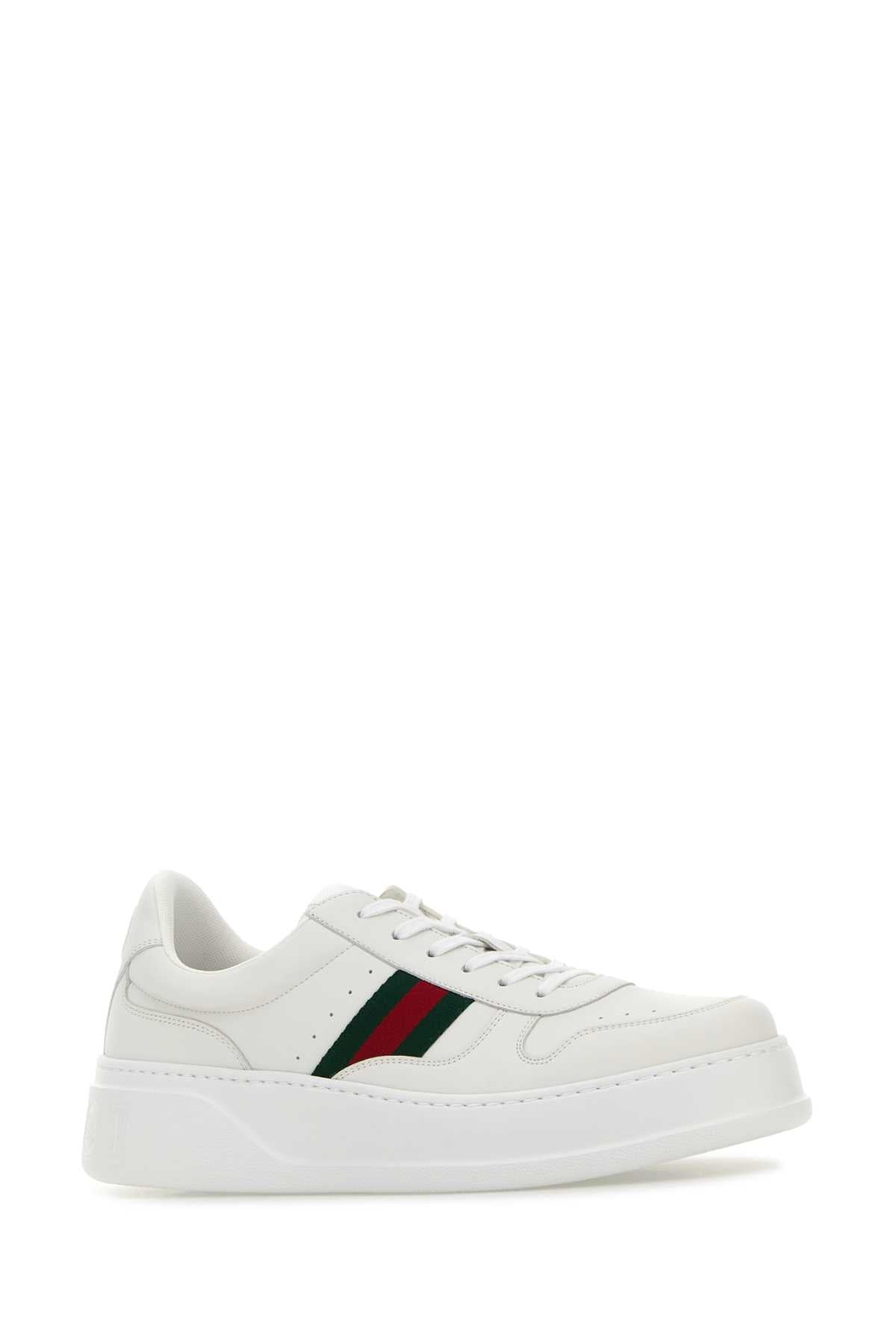 Gucci グッチ ホワイト レザー スニーカー - Image 3