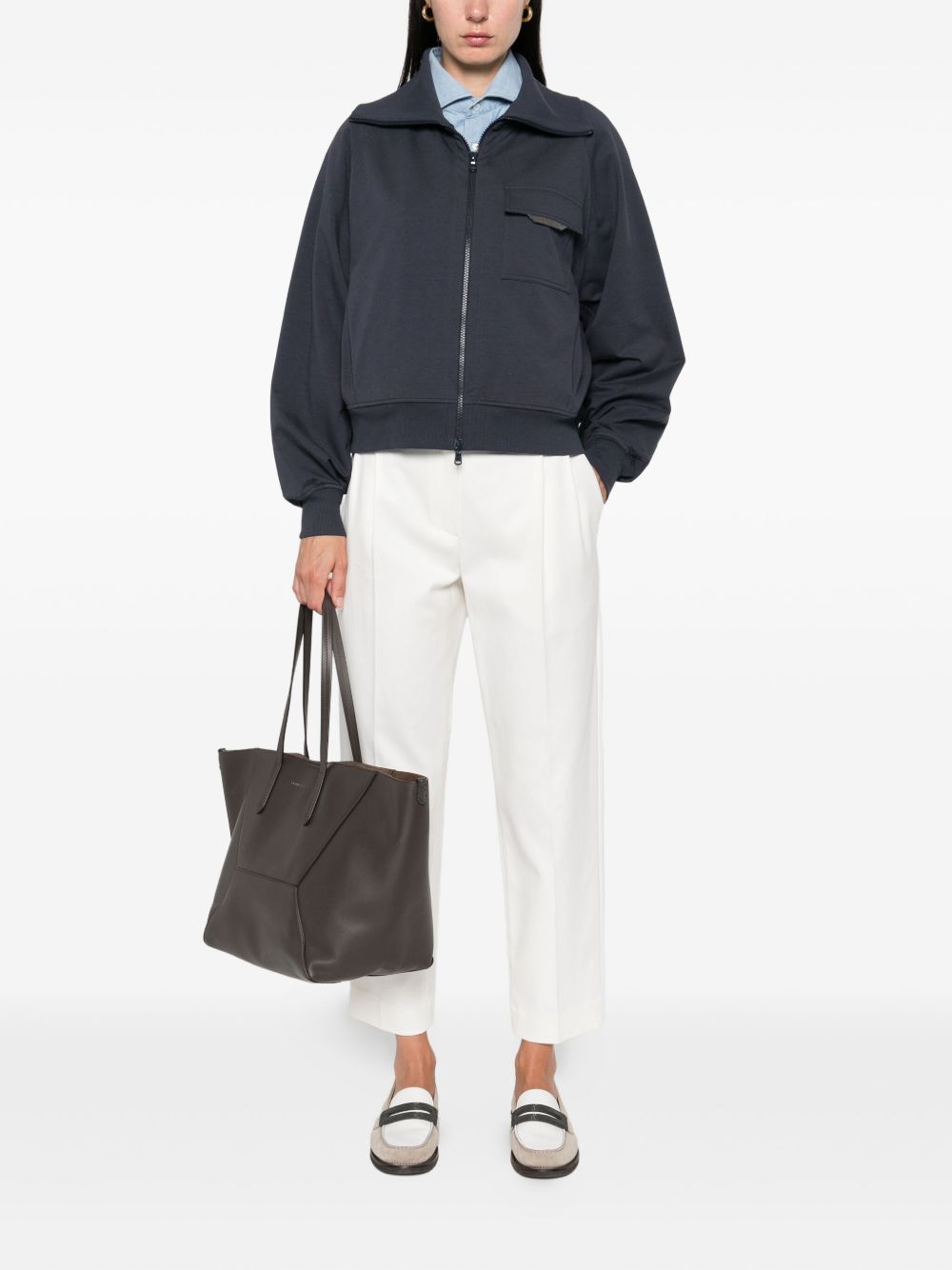 Brunello Cucinelli Cotton Zipped Sweatshirt - Image 3
