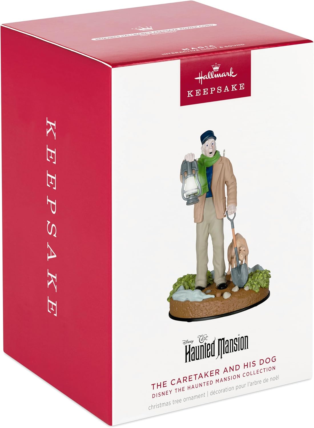 Tarjeta de recuerdo de Navidad Hallmark, colección Disney La mansión embrujada, El cuidador y su perro con luz y sonido, Regalos para fans de Disney