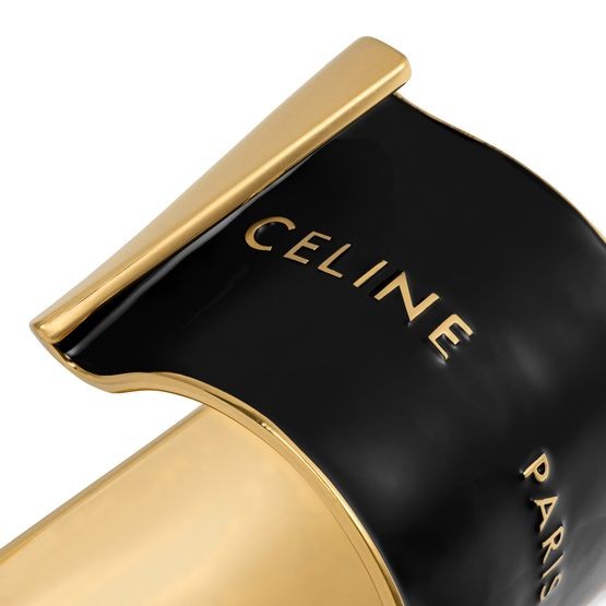 Celine ribbon large cuff in enamel and brass with gold finish - Image 3