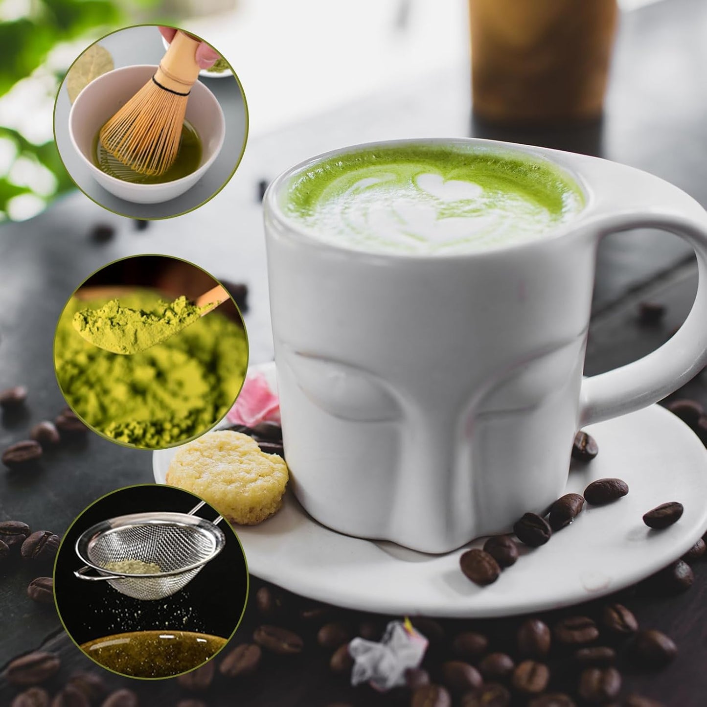 DWCQRTM Japanese Matcha Set of 6 Matcha Set, Tea Ceremony Set, Tea Ceremony Set, Matcha Bowl, Chasaku, Chasaku Repair Chasaku