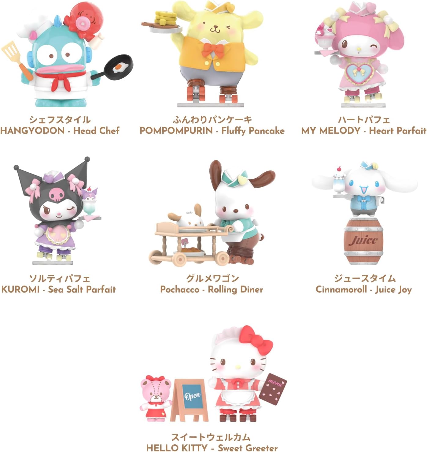 TOP TOY Sanrio Characters Roller Skate Diner Series [1 Piece] Toy Birthday Present for Chromi Character Collectors Blind Box Figure Soft Vinyl PVC