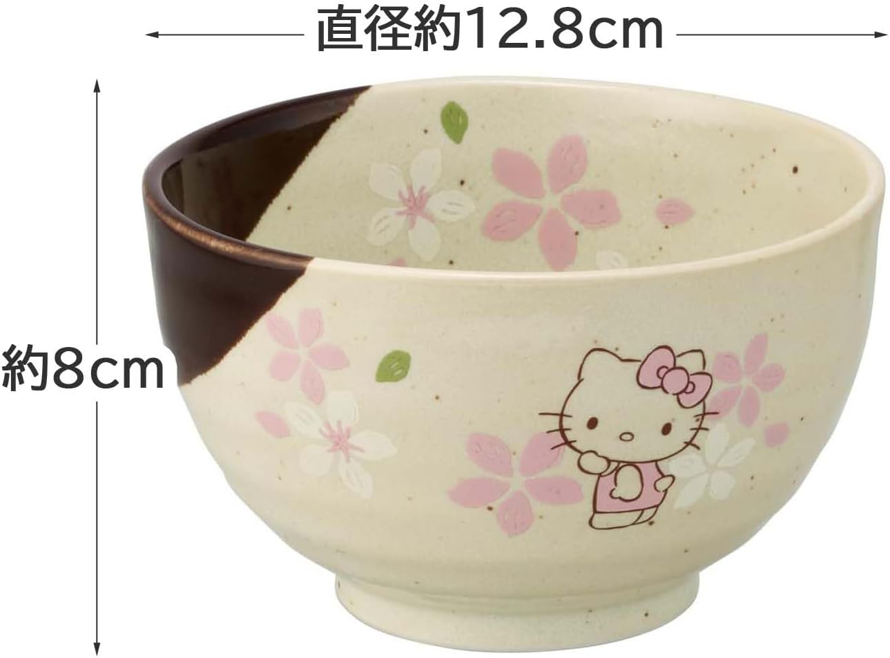 Skater CHMB1-A Mino Ware Small Bowl Hello Kitty Sakura Sanrio 5.0 x 3.1 inches (12.8 x 8 cm)