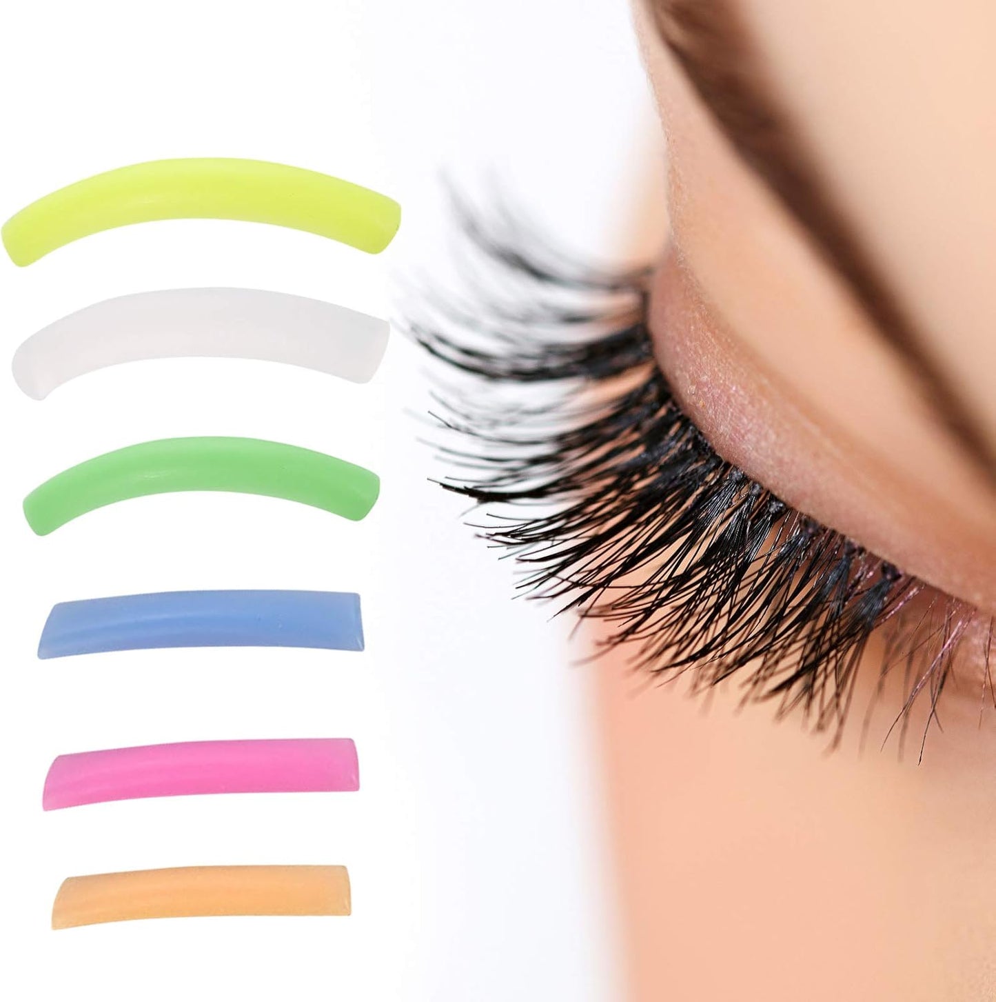 Pesine Eyelash Extensions Eyelash Curling Patches Silicone Pads 12 Pairs Perm Pads Eyelashes 3D Silicone Soft Comfortable Thick Long Eyelashes Safe Non-toxic Reusable