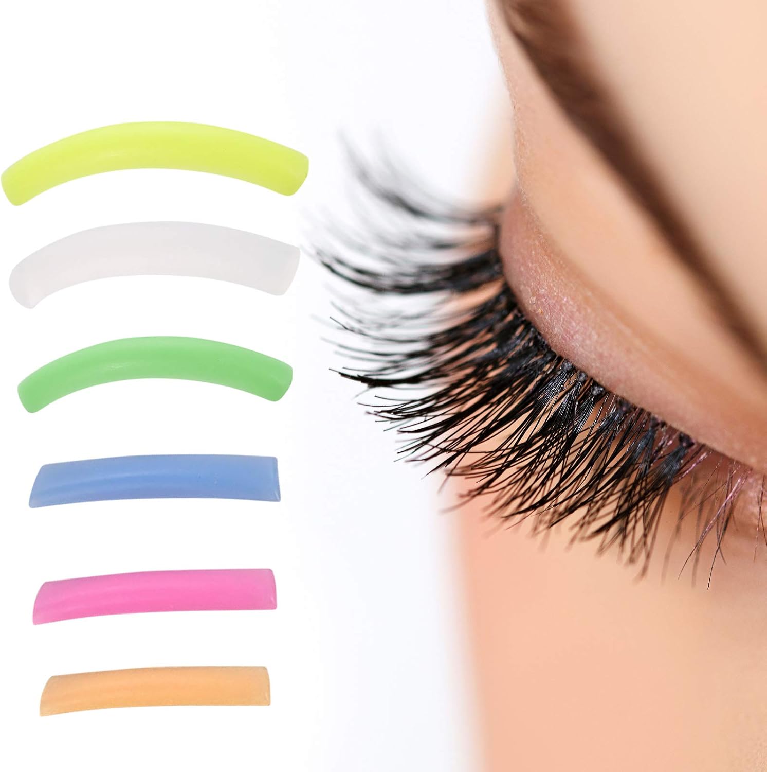 Pesine Eyelash Extensions Eyelash Curling Patches Silicone Pads 12 Pairs Perm Pads Eyelashes 3D Silicone Soft Comfortable Thick Long Eyelashes Safe Non-toxic Reusable