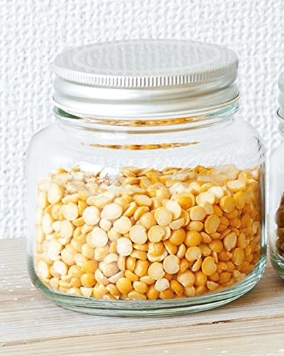 ADERIA M6578 Silver Cap Storage Bottle, 12.8 fl oz (375 ml), Set of 6, Made in Japan, Glass Canister, Airtight Container, Condiment Container, Bottle, Airtight, Coffee Beans