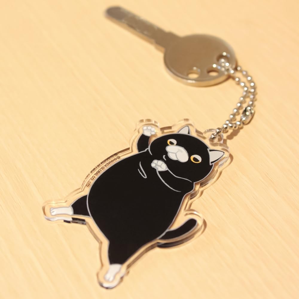 Shinada Global Mochi Neko Acrylic Keychain Pinch BK/WH MNAK-0068T
