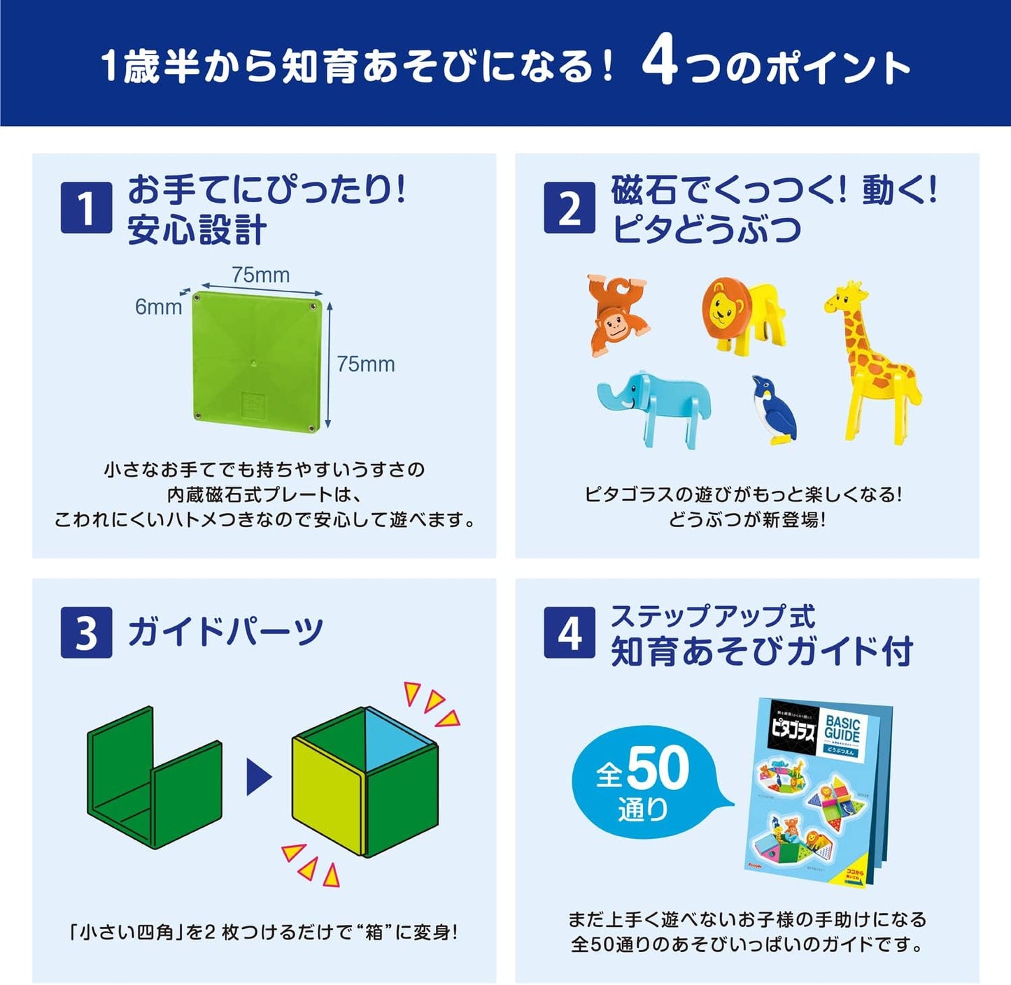 People Pythagoras BASIC Educational Fun! Zoo [18 Months] Can Be Played, Assembled, Develops Inspiration PGS-130-2023