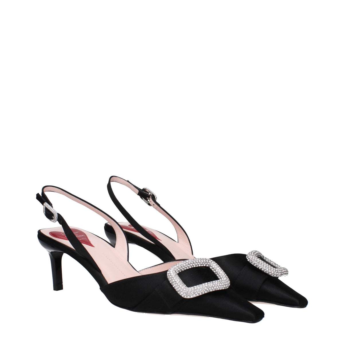 Roger ロジャー・ヴィヴィエ・ドーサイ・サンダルの女性サテン・ブラック - Image 3