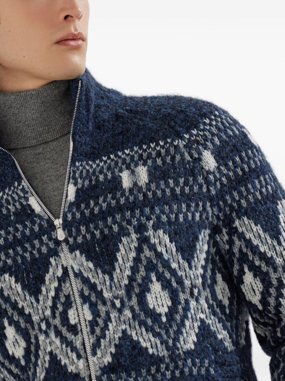 Brunello Brunello Cucinelliウールはカーディガンをジップしました - Image 3