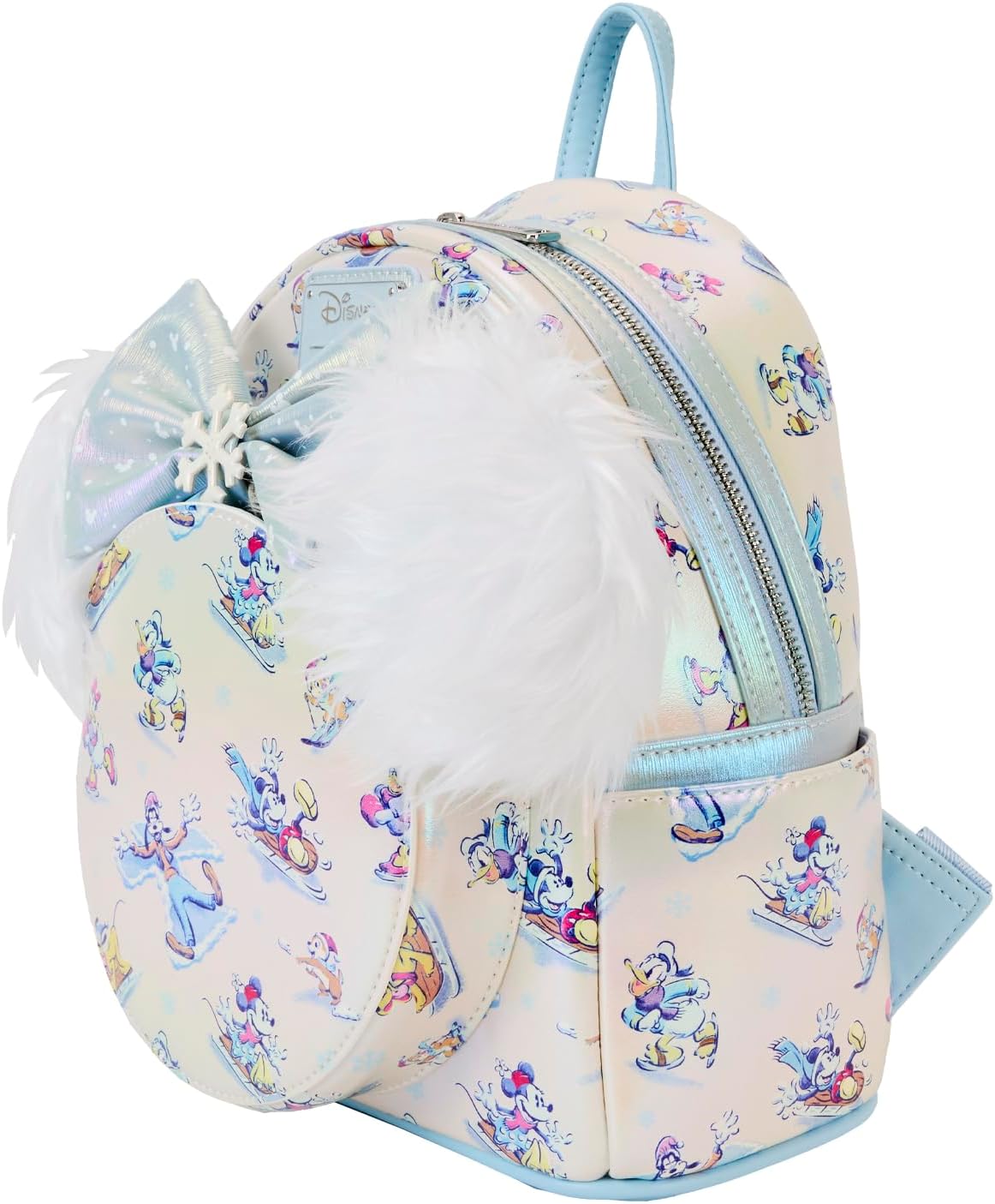 Loungefly Disney Mickey and Friends Winter Wonderland AOP Mini Backpack with Headband