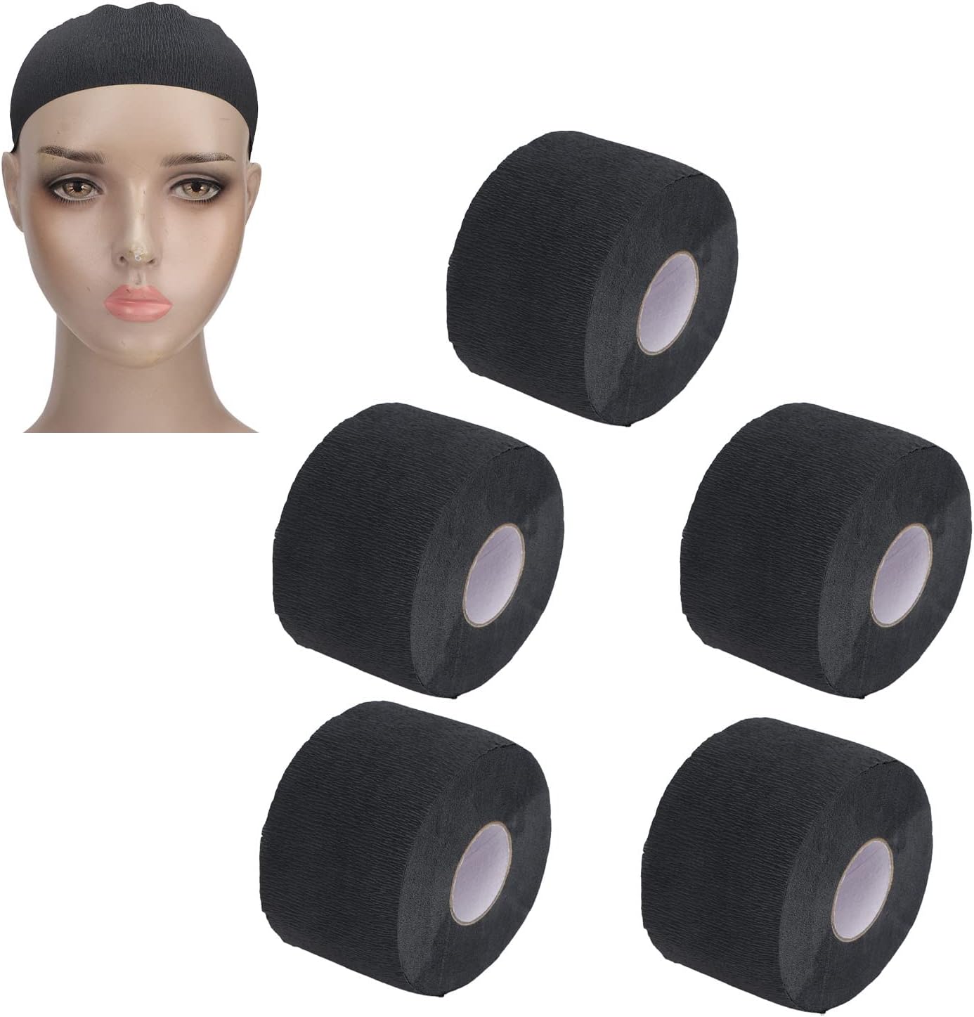 Disposable Popular Neck Strips, Pack of 5, Black Lightweight Beauty Salon Cutting Styling Paper Neck Strip, Beauty Salon Neck Strip, Stretch Neck Strip, Paper Barber Neck Strip, Neck Strip for Hair