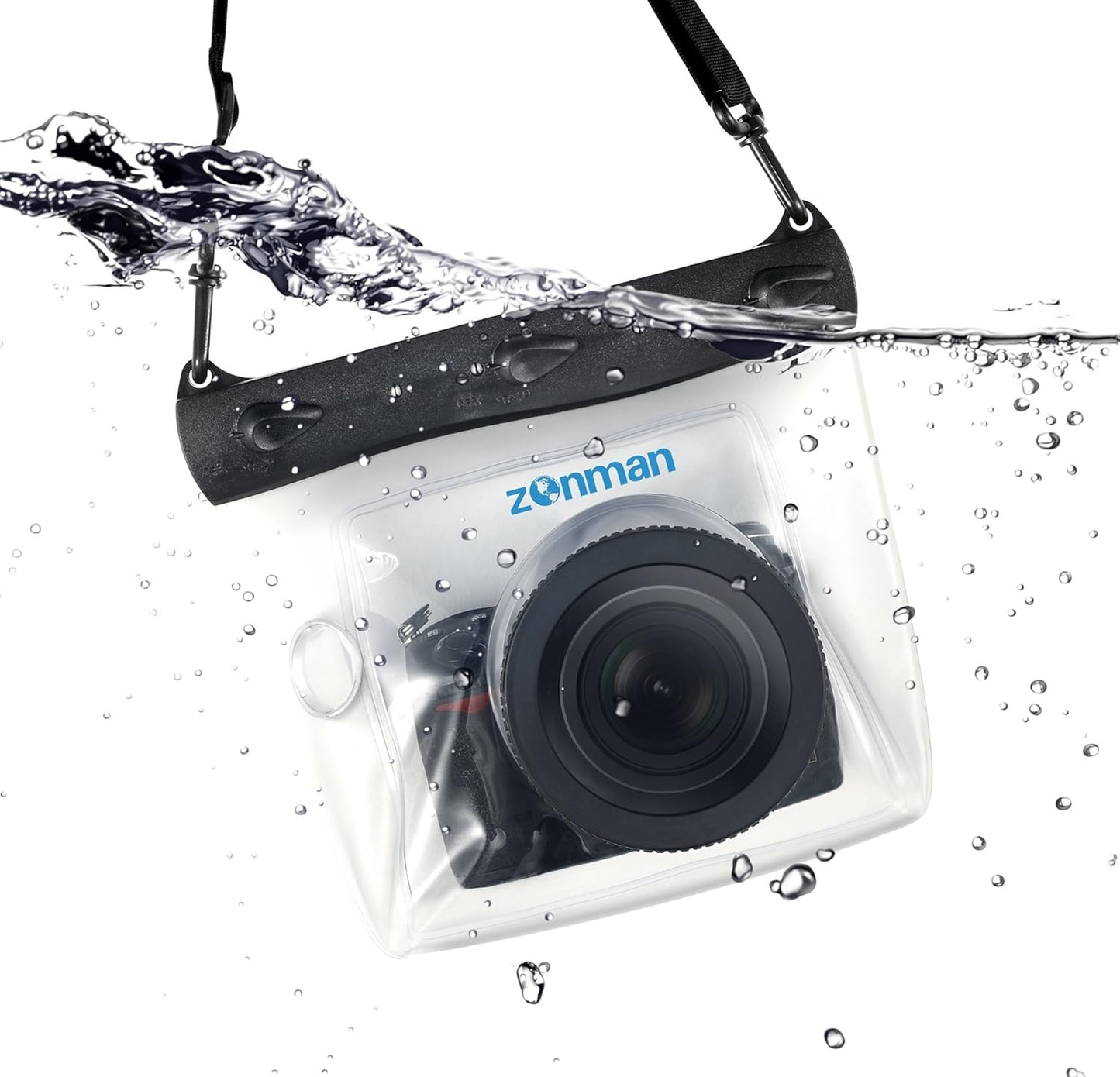 Zonmanデジタル一眼レフカメラ用 防水 水中ハウジングケース ポーチ ドライバッグ キヤノン ニコン ソニー PENTAX用 (透明)
