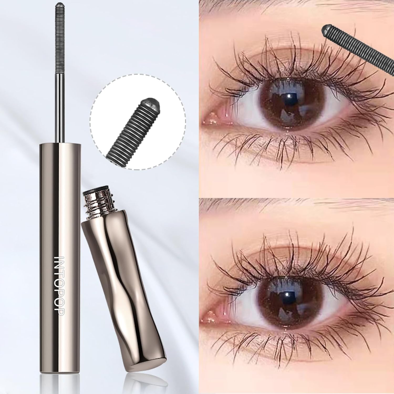Mascara Base, Natural Curl, Fiber Blended, Long Keep, Suitable for General Eye Makeup, Clear Type, Primer for Eyelashes (01-Black)