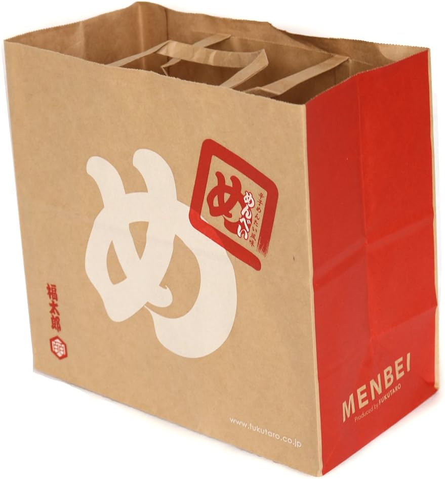 Hakata Souvenir Menbee (Spicy Mentai Flavored Senbe), Mayonnaise, 8 Bags (16 Sheets), Includes Exclusive Paper Bag