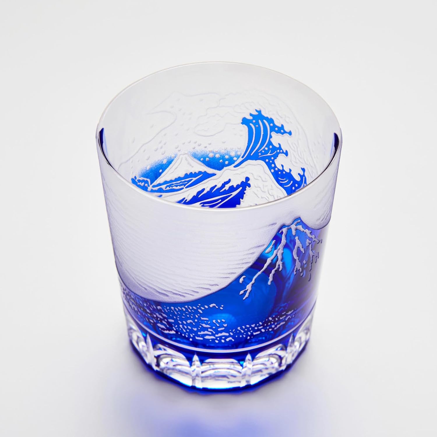 Mt. Fuji Rock Glass, Artisans, Handmade in Paulownia Box, Japanese Sake, Cold Liquor, Beer, Whiskey, Shochu, Stylish, Sake, Celebration, 6th Birthday, Wedding, Mother's Day, Father's Day, Gift, Popular Gift, 9.1 fl oz (260 cc), 2 Pieces, Red + Blue