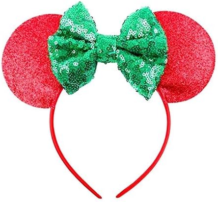 Mouse Headband Minnie Mouse Girl Carnival Ear Glitter Glitter Adults Girls Women Girl Red Green Gift Idea for Christmas and Birthday