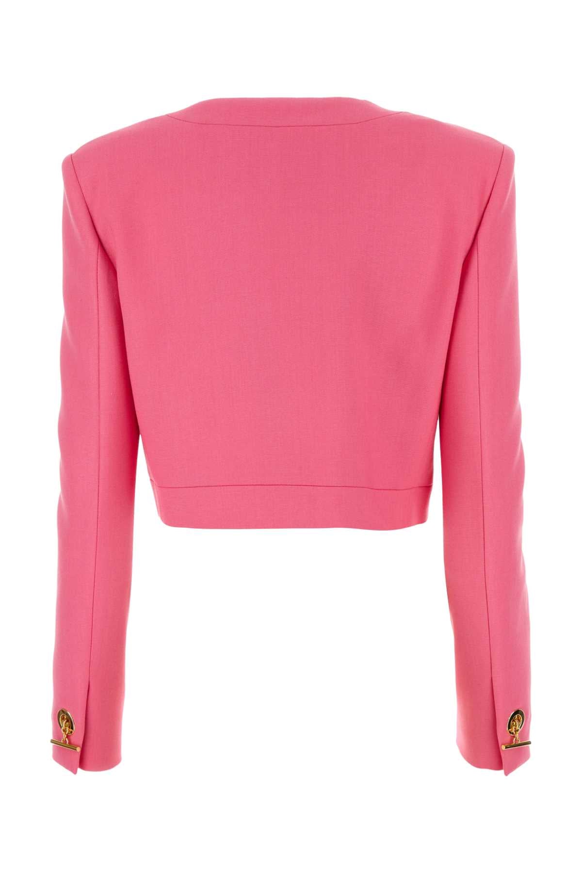 Moschino Moschino FuchsiaストレッチGabardine Blazer - Image 3