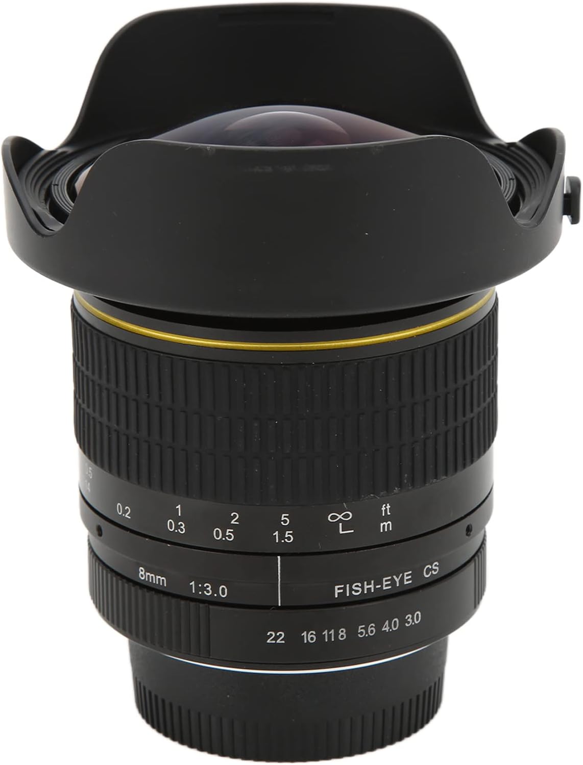 Fisheye Lens, 180° Viewing Angle 8mm Ultra Wide Angle Lens Multicoated Half Frame for Nikon SLR Cameras