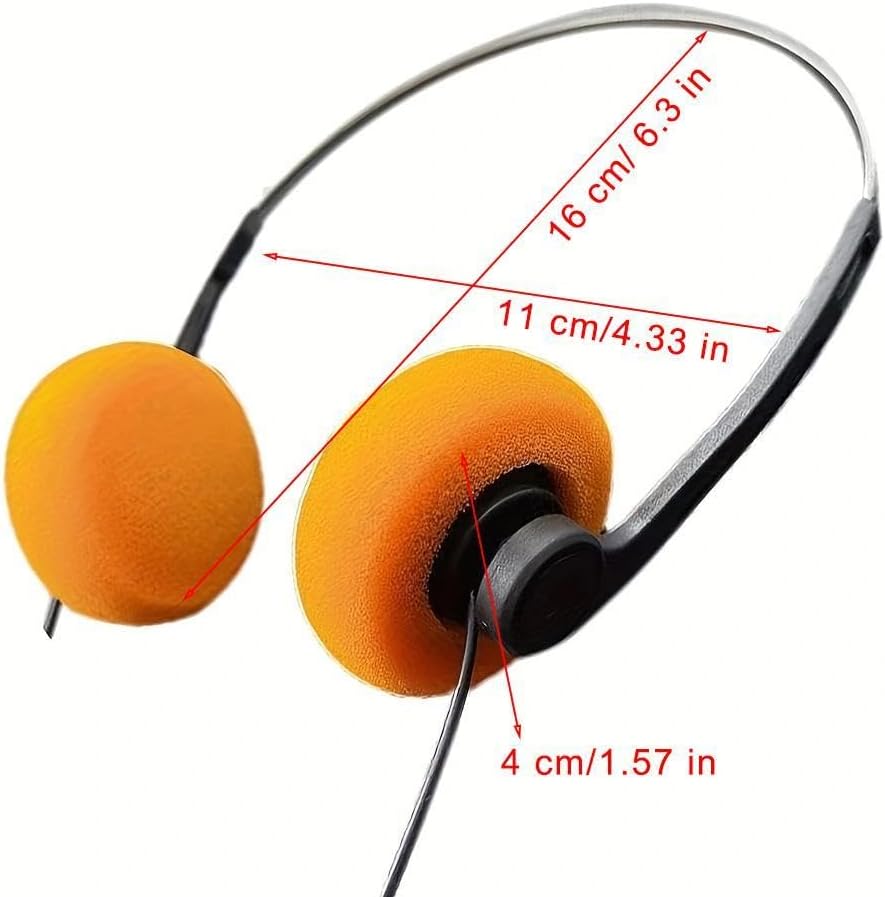 Both-Ear Headset Headphones Wired Earphones 3.5mm Round Head Phones Retro Over-Ear Headphones Compact Lightweight Earphones Retro Vintage Design Headphones Headset