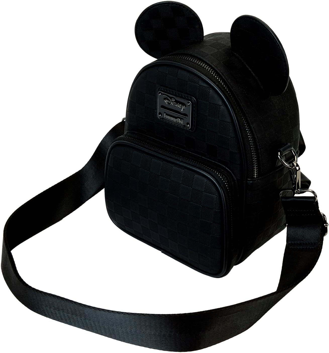 Mochila mini convertible con textura a cuadros de Mickey Mouse de Loungefly y bolso cruzado