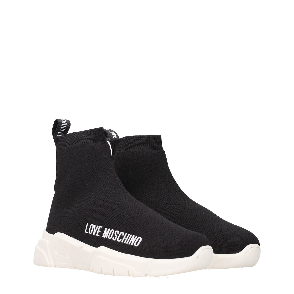 Moschino モスキーノスニーカーの女性布地黒/白が大好きです - Image 3