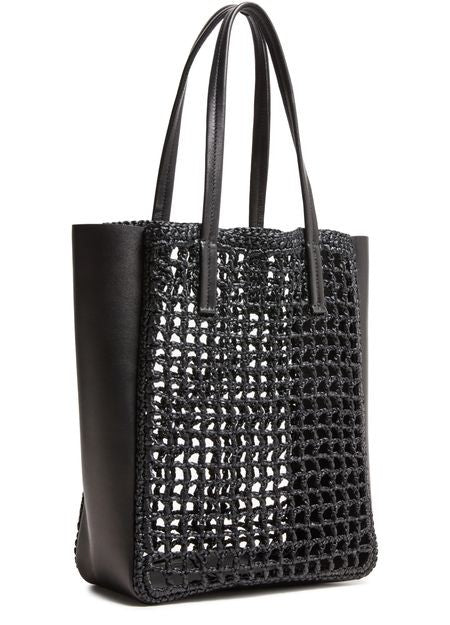 KHAITE Zoe small leather raffia tote bag - Image 3