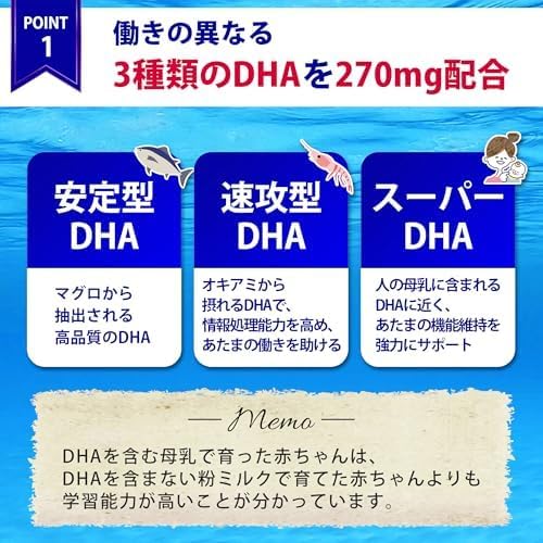 Wakasa Seikatsu DHA EPA Supplement, Wakasa no Hatsukatsu DHA EPA Supplement, 270 mg of DHA, Astaxanthin Blend, 62 Tablets, 1 Month Supply