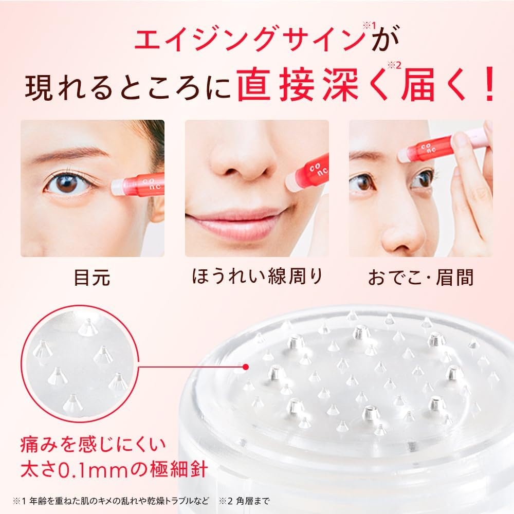 CONC Wrinkle Injection, 0.1 fl oz (2.5 ml), Micro Needle Serum, Needles, Serum, Under the Eyes, Nasolabial Line, Needle Shot, Next Generation Type, Retinol Formulation, Present, Gift