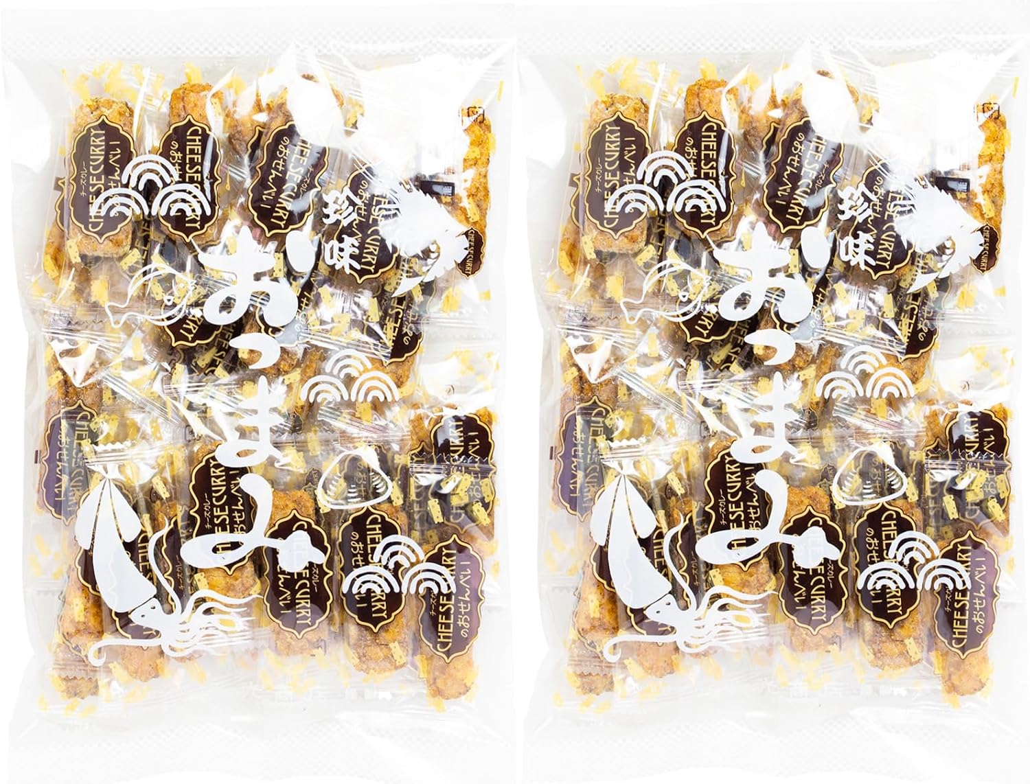 Yamashido Honpo Cheese Curry Rice Crackers, 5.6 oz (144 g) x 2 Bags Set