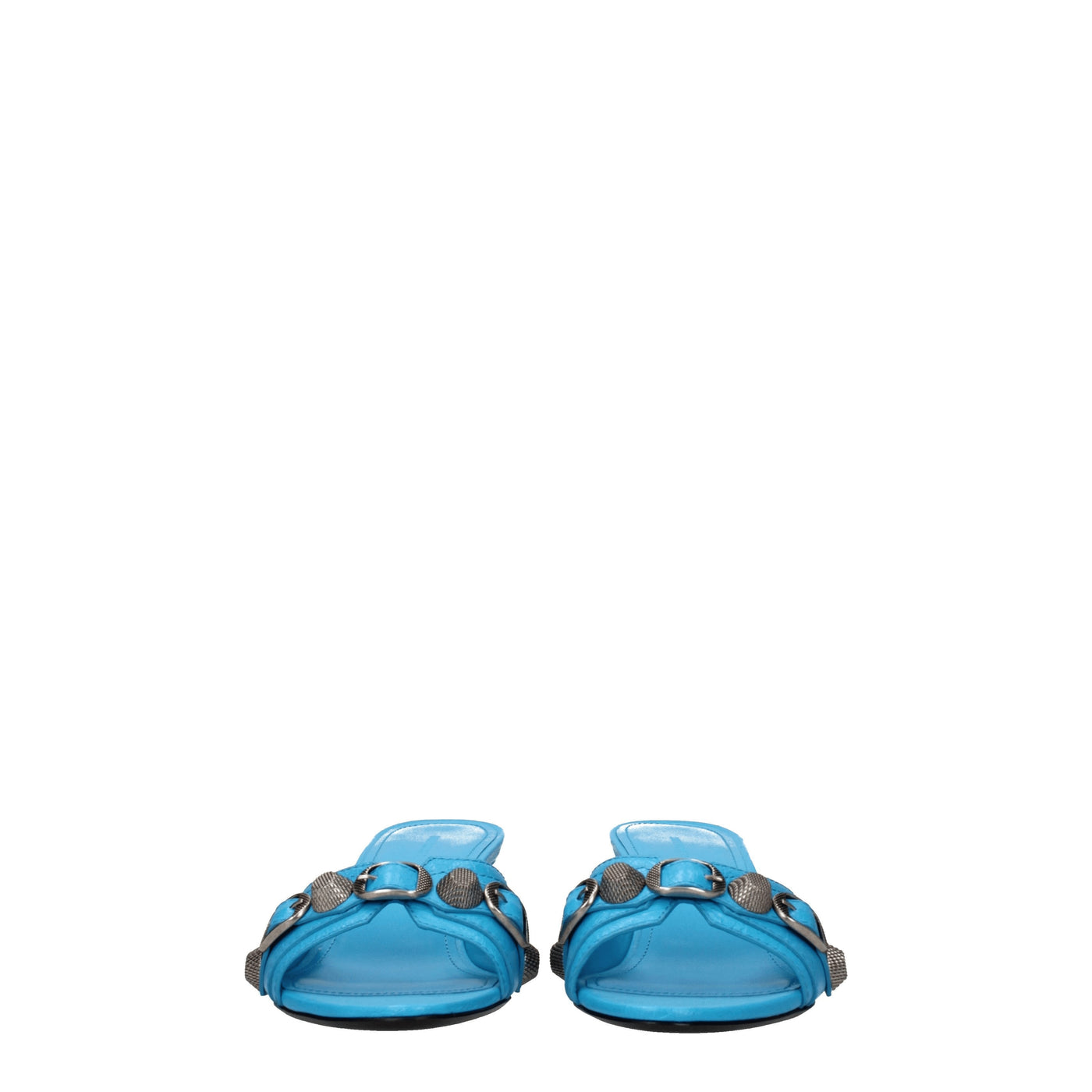 Balenciaga Sandals Cagole Woman Leather Blue/Cyan - Image 3