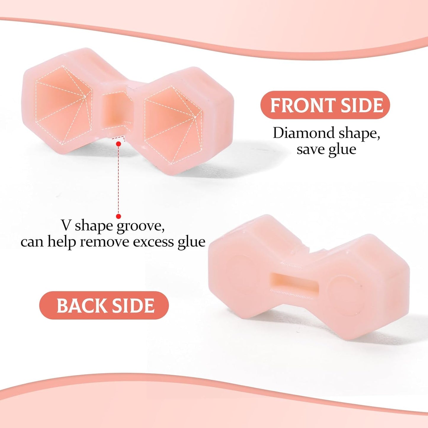 UAKEREDまつげエクステンションゴムカップ200個菱形ミニまつげゴムラック二重穴まつげ接ぎ木供給