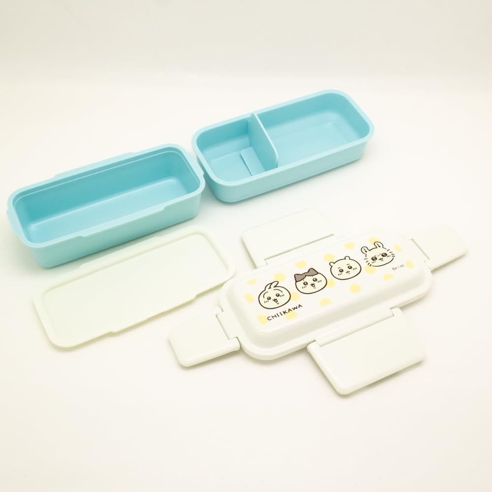 OSK Bento Box, 2-Tier with Divider, 600ml, Chiikawa CKW No.5, Made in Japan, Antibacterial, Dishwasher and Microwave Safe, PCW-600S