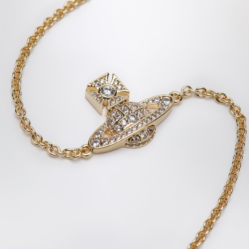 Vivienne Vivienne Westwood Gold Orbロゴブレスレット付きのクリスタル - Image 3