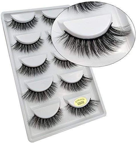 5 Pairs Matsudaya G8 Series Super Dense Recital Stage Makeup Natural Fake Mink False Eyelashes Long Eyelashes Extension Fake Eyelashes Handmade (G806)