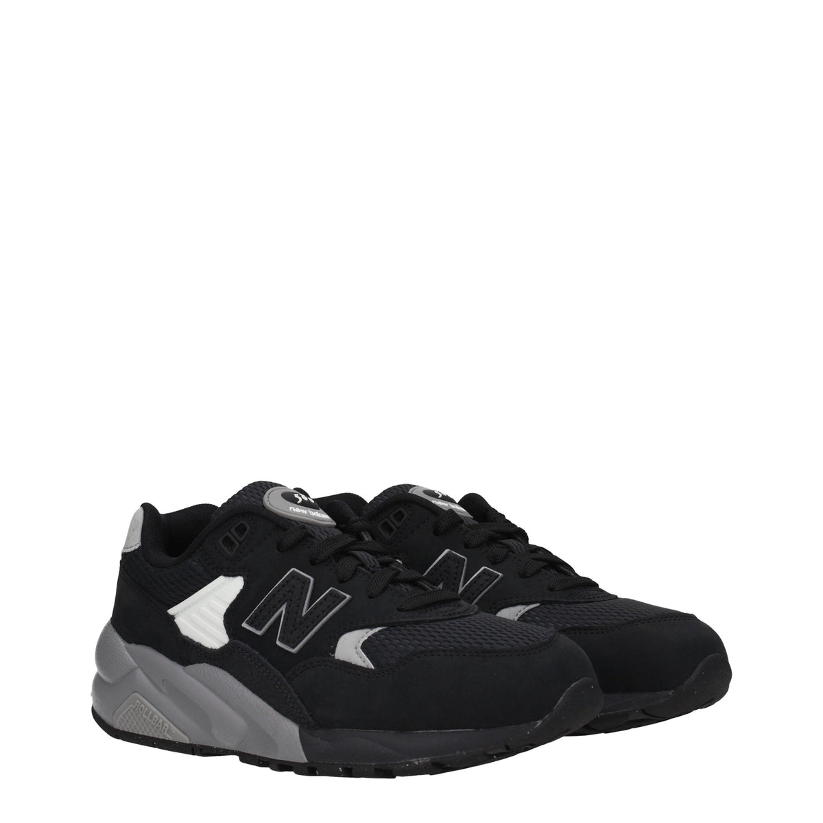 Designer Brand ニューバランススニーカー580女性スエードブラック/シルバー - Image 3