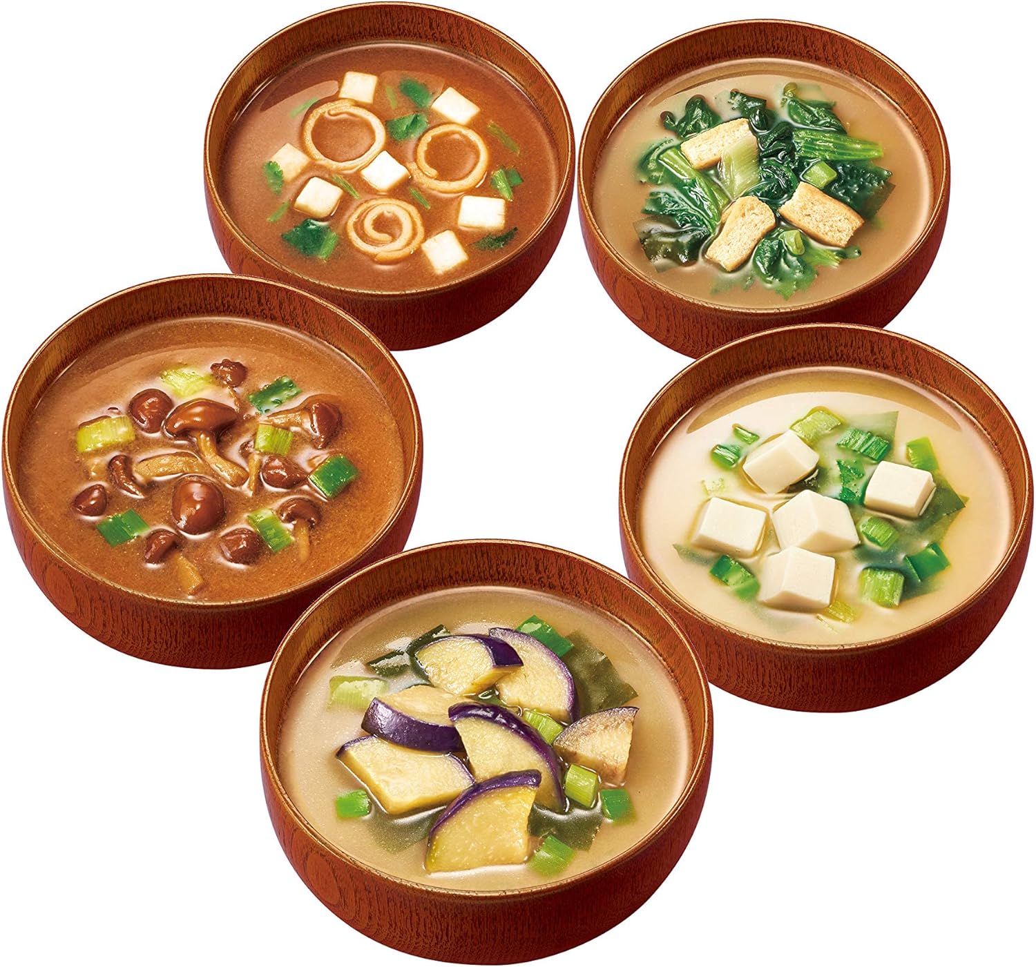 Amano Foods Reduced Salt Everyday Miso Soup, 10 Bags (2 Bags Each of 5 Types)