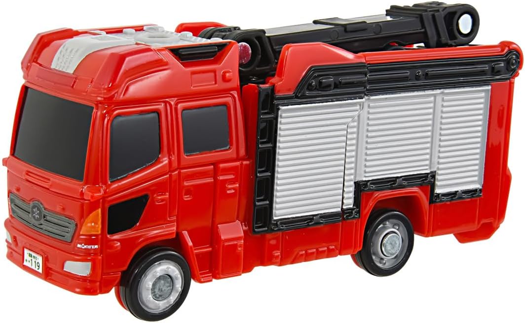 Takara Tomy Tomica Jobreiver TJBDX United Fire Braver Fire Truck & Fireboat Combination Set, Mini Car Toy, Ages 3 and Up
