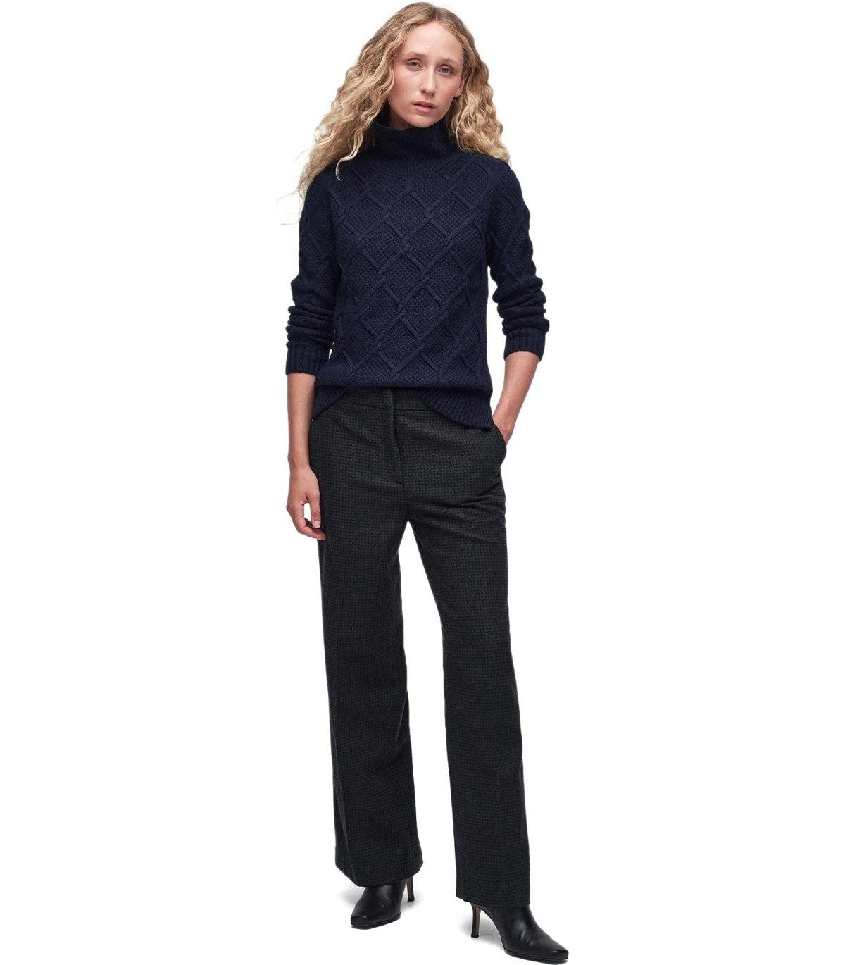 Barbour Barbour Burne Roll Blue Turtleneckジャンパー - Image 3