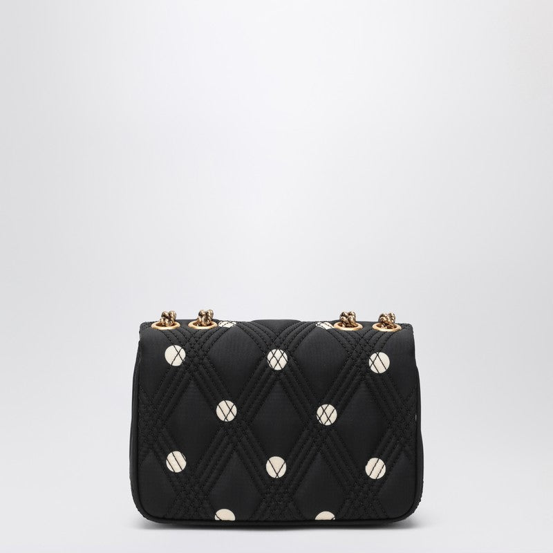 Valentino バレンティーノガラヴァニブラックキルティー67バッグアイボリーポルカドット - Image 3