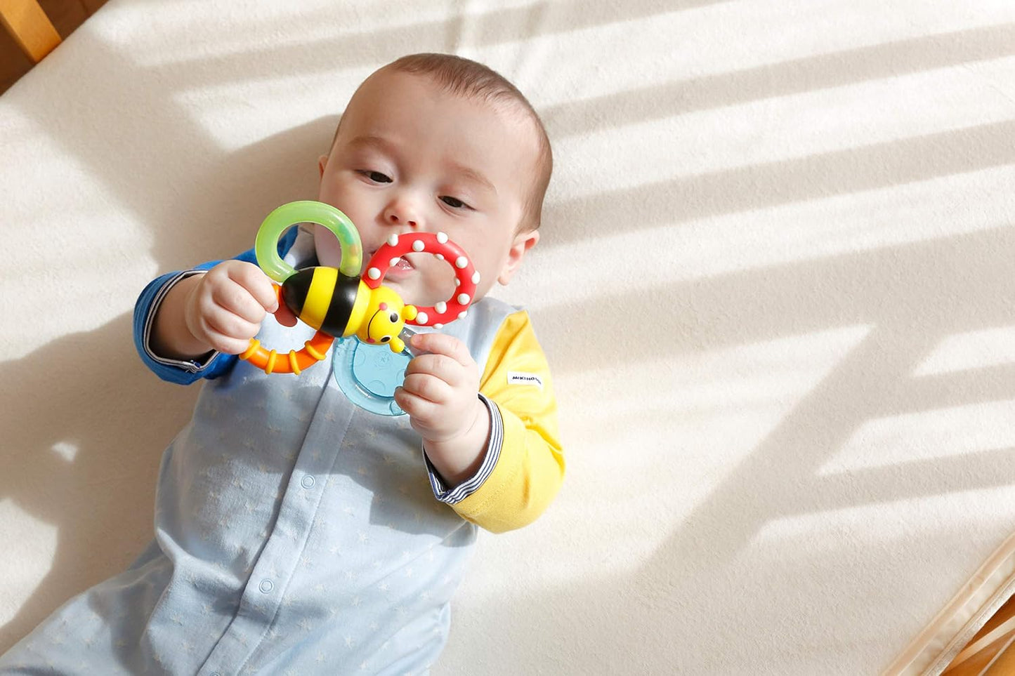 SASSY TYSA80679 ABS Teething Rattle, For 3 Months and Up, Cool, Various Feeling, Bumble Bites Fan