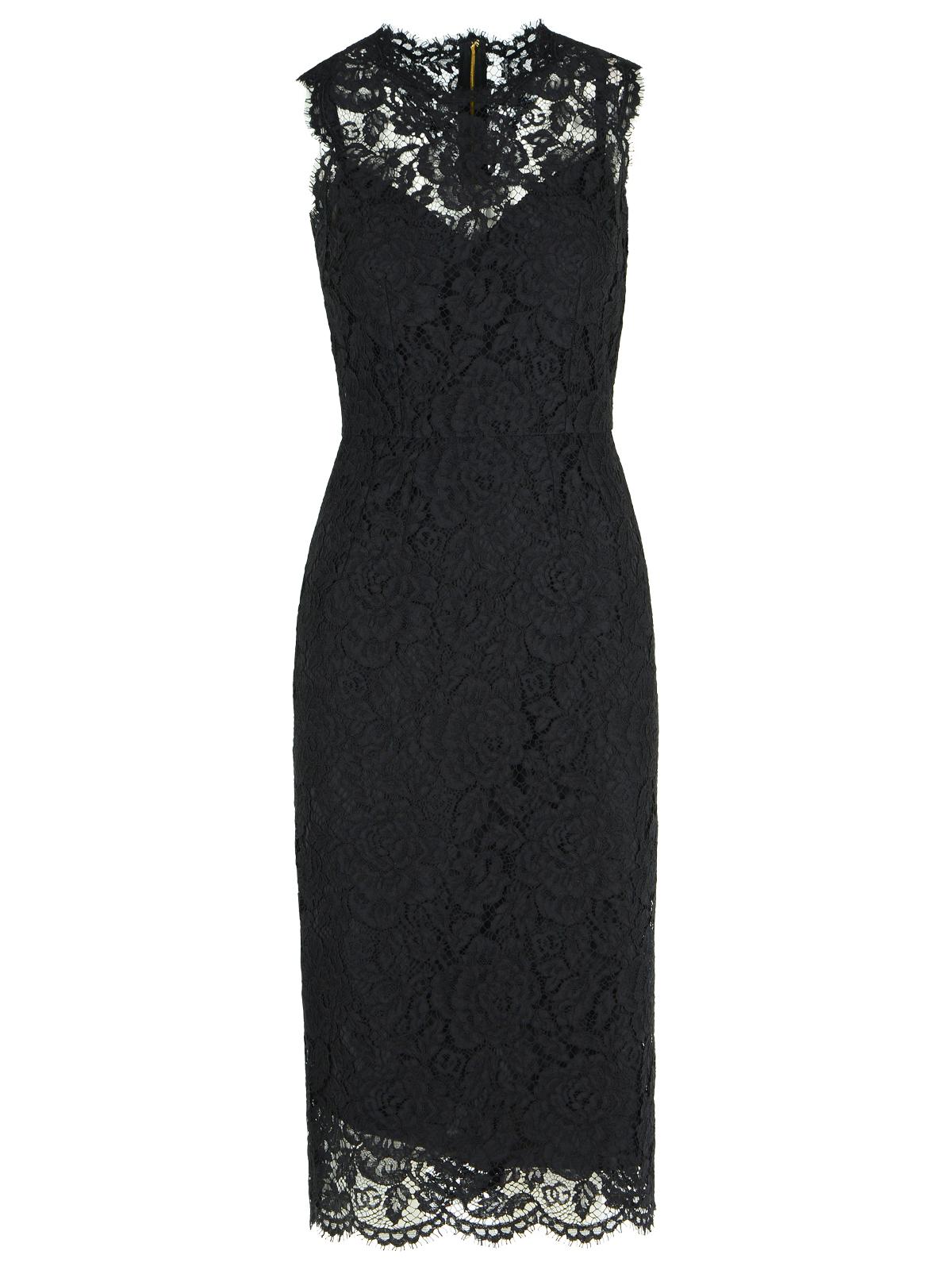 Dolce  Gabbana ドルチェ＆ガッバーナ「ロングエット」ブラックストレッチレースドレス - Image 3