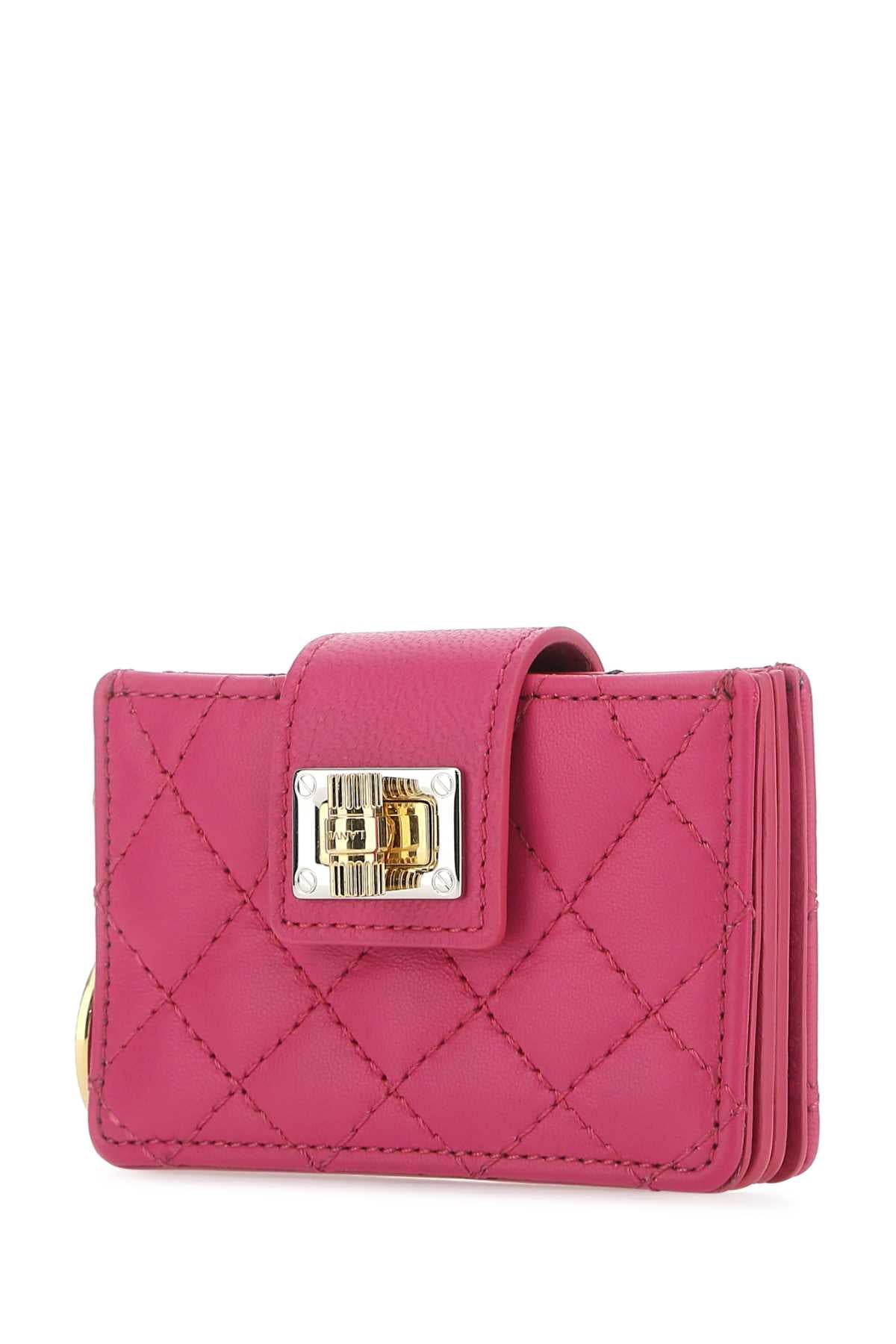 Lanvin Lanvin Fuchsiaレザーカードホルダー - Image 3