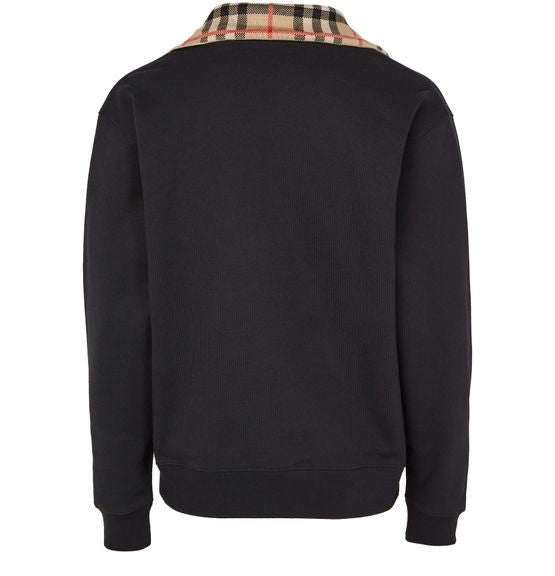 BURBERRY Check half-zip cotton sweatshirt - Image 3